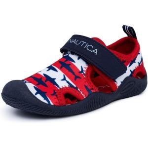 imageNautica Kids Protective Water ShoeClosedToe Sport Sandal Boy  Girl Big KidLittle KidToddlerRwb Shark Stripe