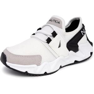 imageNautica Kids Running Sneakers  Comfortable Shoes for Boys and Girls  Sizes for Big ampamp Little Kids LaceUpBungee ManalapinWhite Blackmikyle