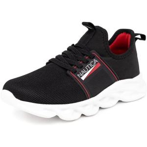 imageNautica Kids Sneaker Athletic SlipOn Bungee Running ShoesBoy  GirlBig KidLittle KidToddler  NeaveKappilBlackRed