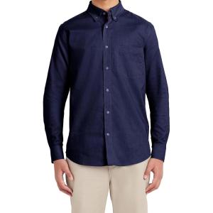 imageNautica Young Mens School Uniform Long Sleeve Performance Oxford ButtonDown ShirtNavy