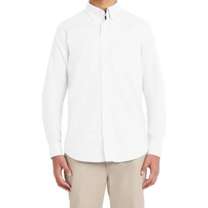 imageNautica Young Mens School Uniform Long Sleeve Performance Oxford ButtonDown ShirtWhite