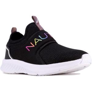 imageNautica Youth Girls SlipOn Athletic Sneakers  Stylish Running and Tennis Shoes for Little and Big KidsBlack Glitter Mesh