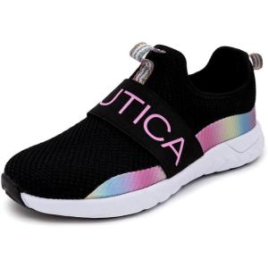 imageNautica Youth Girls SlipOn Athletic Sneakers  Stylish Running and Tennis Shoes for Little and Big KidsTuvablack Rainbow