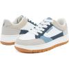 imageNautica Boys LowTop Sneakers Basketball Tennis Shoes for Kids Outdoor School Running Shoes  Sizes for Big KidLittle KidWhite Navy Island