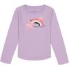 imageNautica Girls Long Sleeve Graphic TShirt Flip Sequin and Glitter EmbellishmentsLavendula Rainbow