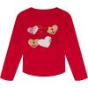 imageNautica Girls Long Sleeve Graphic TShirt Flip Sequin and Glitter EmbellishmentsRed Heart Anchor