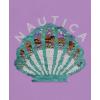 imageNautica Girls OnePiece Swimsuit with UPF 50 Sun Protection Quick Drying Bathing SuitLavendula Seashell Sequin