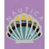 imageNautica Girls OnePiece Swimsuit with UPF 50 Sun Protection Quick Drying Bathing SuitLavendula Seashell Sequin