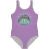 imageNautica Girls OnePiece Swimsuit with UPF 50 Sun Protection Quick Drying Bathing SuitLavendula Seashell Sequin