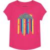 imageNautica Girls Short Sleeve TShirt with Flip Sequin Design Cotton Tee with Tagless InteriorFuchsia Purple Rainbow Sequin