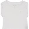 imageNautica Girls Short Sleeve VNeck TShirt Solid Cotton Blend Tee with Tagless InteriorWhite