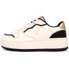 imageNautica Girls Sneakers  LaceUp Tennis Shoes Casual ampamp Comfortable for ToddlersToddler Little Kids ampamp Big Kids PlatformRegularBone Black Goldplatform