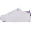 imageNautica Girls Sneakers  LaceUp Tennis Shoes Casual ampamp Comfortable for ToddlersToddler Little Kids ampamp Big Kids PlatformRegularWhite Rainbow