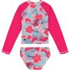 imageNautica Girls TwoPiece Rashguard Swimsuit Set UPF 50 Sun Protection QuickDry Bathing SuitBeetroot Floral Fruit