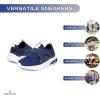 imageNautica Kids Athletic SlipOn Sneakers  Comfortable Bungee Running Shoes for Boys and Girls  Stylish and Supportive Footwear for Active Kids Big KidLittle KidToddlerNavy Whitesplash