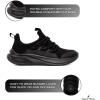 imageNautica Kids Athletic SlipOn Sneakers  Comfortable Bungee Running Shoes for Boys and Girls  Stylish and Supportive Footwear for Active Kids Big KidLittle KidToddlerBlack Monochrome