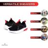 imageNautica Kids Athletic SlipOn Sneakers  Comfortable Bungee Running Shoes for Boys and Girls  Stylish and Supportive Footwear for Active Kids Big KidLittle KidToddlerBlack Redsplash