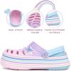 imageNautica Kids Girls Clogs Slip On Platform Slides Garden Shoes Water Sandals Beach Slipper for Children Indoor OutdoorPink Purple Blue