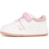 imageNautica Kids Girls Sneakers with Adjustable Strap and Bungee Straps  Comfortable Casual Shoes ToddlerLittle KidWhite Pink Iridescentmilra