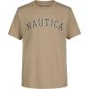 imageNautica Boys Short Sleeve Graphic Crew Neck TShirt Soft Comfortable Relaxed FitVarsity Arch Kelp Heather