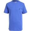 imageNautica Boys Short Sleeve Solid VNeck TShirt Soft Comfortable Relaxed FitBlue Heather