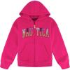 imageNautica Girls Logo Sweatshirt Fleece Hoodie With Fullzip Front ampamp PocketsFuchsia Glitter Art