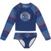 imageNautica Girls TwoPiece Rashguard Swimsuit Set UPF 50 Sun Protection QuickDry Bathing SuitTwilight Blue Sea
