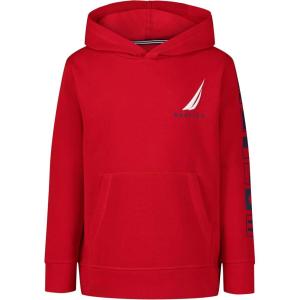 imageNautica Boys Long Sleeve Fleece Pullover Hoodie Comfortable Relaxed FitSignal Flag Tango Red