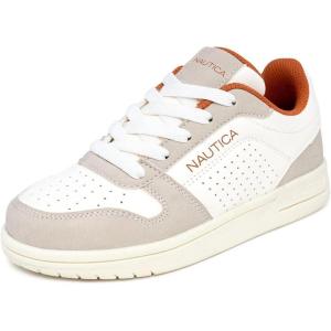 imageNautica Boys LowTop Sneakers Basketball Tennis Shoes for Kids Outdoor School Running Shoes  Sizes for Big KidLittle KidBone Orangerio