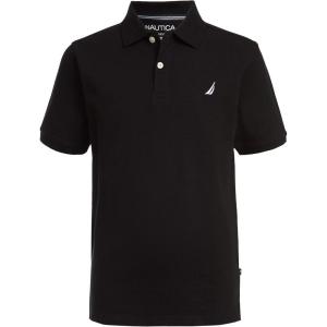 imageNautica Boys Short Sleeve Anchor Polo Button Closure Soft ampamp Comfortable Pique FabricLegacy Black