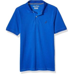 imageNautica Boys Short Sleeve Anchor Polo Button Closure Soft ampamp Comfortable Pique FabricLegacy Cobalt