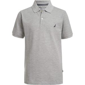 imageNautica Boys Short Sleeve Anchor Polo Button Closure Soft ampamp Comfortable Pique FabricLegacy Grey Heather