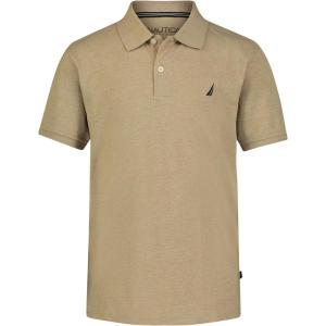 imageNautica Boys Short Sleeve Anchor Polo Button Closure Soft ampamp Comfortable Pique FabricSandy Bar Heather