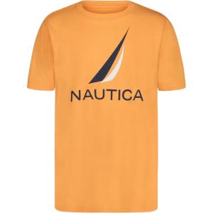 imageNautica Boys Short Sleeve JClass Logo Crew Neck TShirt Soft Comfortable Relaxed FitJclass Muskmelon