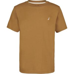 imageNautica Boys Short Sleeve Solid Crew Neck TShirt Soft Comfortable Relaxed FitAll Spice
