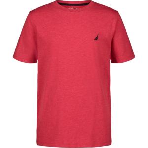 imageNautica Boys Short Sleeve Solid Crew Neck TShirt Soft Comfortable Relaxed FitLegacy Carmine Heather