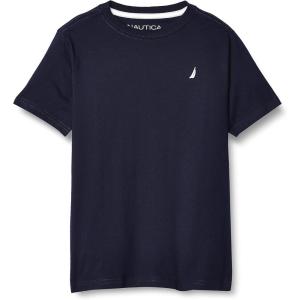 imageNautica Boys Short Sleeve Solid Crew Neck TShirt Soft Comfortable Relaxed FitLegacy Sport Navy