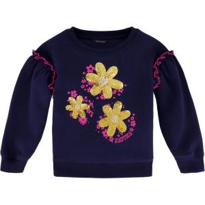 imageNautica Girls Fleece Popover Crewneck SweatshirtPeacoat Daisy