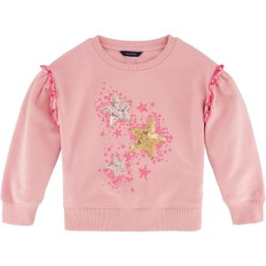 imageNautica Girls Fleece Popover Crewneck SweatshirtPink Dolphin Star