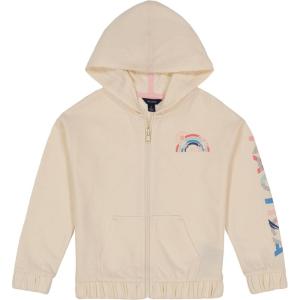 imageNautica Girls Logo Sweatshirt Fleece Hoodie With Fullzip Front ampamp PocketsEggnog Sunset