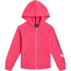imageNautica Girls Logo Sweatshirt Fleece Hoodie With Fullzip Front ampamp PocketsPurple Beetroot