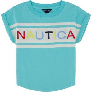 imageNautica Girls Short Sleeve Graphic Logo TShirt Everyday Casual Wear Soft ampamp Comfortable FitBlue Radiance