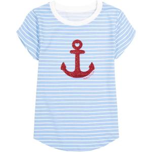 imageNautica Girls Short Sleeve TShirt with Flip Sequin Design Cotton Tee with Tagless InteriorAlaska Blue Anchor
