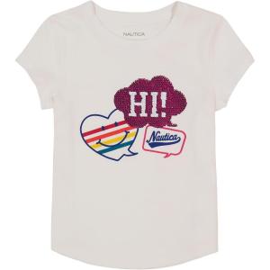 imageNautica Girls Short Sleeve TShirt with Flip Sequin Design Cotton Tee with Tagless InteriorBright White Hi
