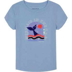 imageNautica Girls Short Sleeve TShirt with Flip Sequin Design Cotton Tee with Tagless InteriorDutch Canal Mermaid