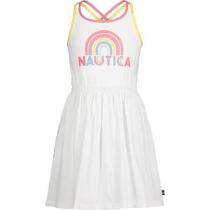 imageNautica Girls Sleeveless Printed Tank DressWhite Multicolor