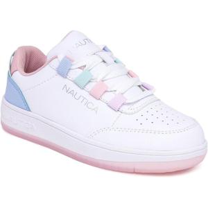 imageNautica Girls Sneakers  LaceUp Tennis Shoes Casual ampamp Comfortable for ToddlersToddler Little Kids ampamp Big Kids PlatformRegularWhitesammira