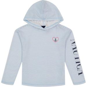 imageNautica Girls Striped Long Sleeved Hooded TopBlue Anchor Stripe