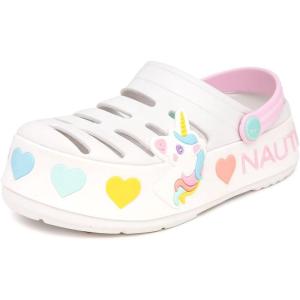 imageNautica Kids Girls Clogs Slip On Platform Slides Garden Shoes Water Sandals Beach Slipper for Children Indoor OutdoorWhite Pastel