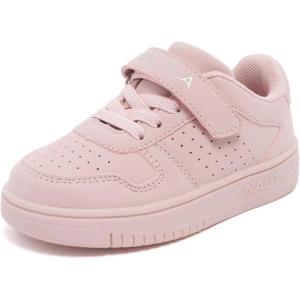imageNautica Kids Girls Sneakers with Adjustable Strap and Bungee Straps  Comfortable Casual Shoes ToddlerLittle KidBlushstafford
